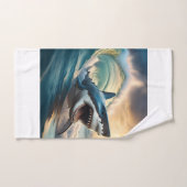 威嚇するサメ風呂タオルセット バスタオルセット (ハンドタオル)