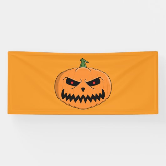 威嚇するジャック・オランタン・ハロウィーン 横断幕 (横)