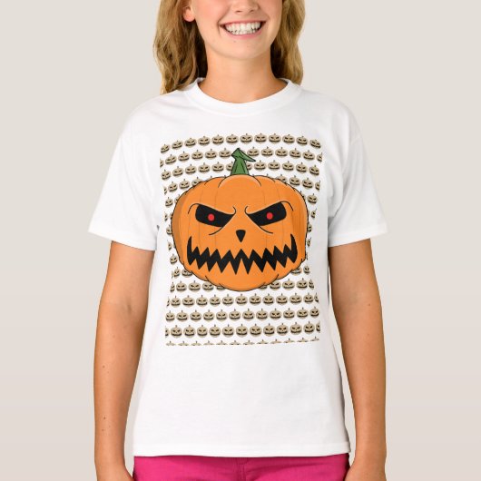 威嚇するジャック・オランタン・ハロウィーン Tシャツ (正面)