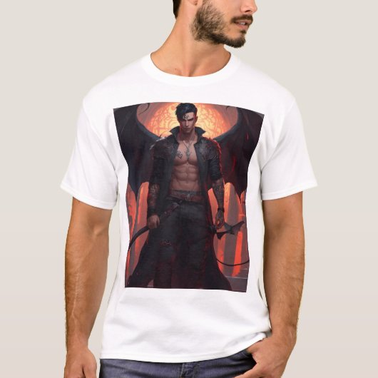 威嚇的デビルエンジェルウォリアーTシャツデザイン Tシャツ (正面)