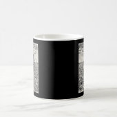 威嚇、インド墨によるドローイング コーヒーマグカップ (中央)