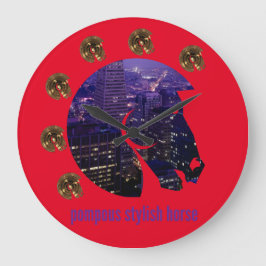 威張ったスタイリッシュ馬 ラージ壁時計