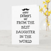 娘おもしろいからの父の日カード カード (黄色い花)