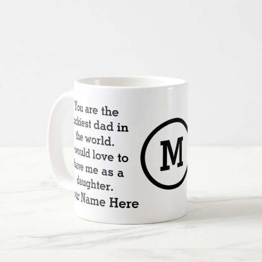 娘おもしろいの父の日贈り物 コーヒーマグカップ (正面左)