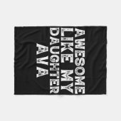 娘おもしろいの素晴らしAva父親のように フリースブランケット (正面(横))