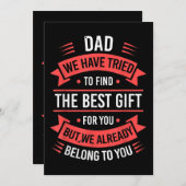 娘おもしろい孫妻の父の日のシャツパパ 招待状 (正面/裏面)