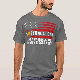 娘おもしろいoの父の日のためのソフトボールパパ tシャツ