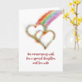 娘および彼女の妻のための記念日の願い カード (黄色い花)