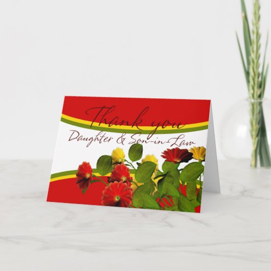 娘および義理の息子ありがとう サンキューカード (正面)