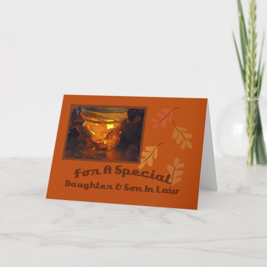 娘および義理の息子の感謝祭カード シーズンカード (正面)