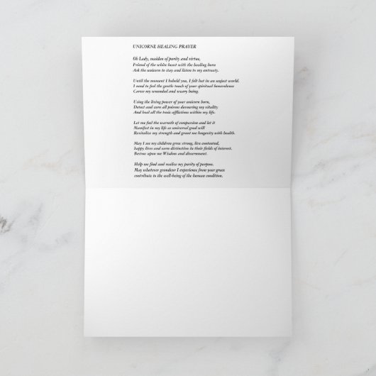 娘およびUnicorneの治療の挨拶状 カード (内部)