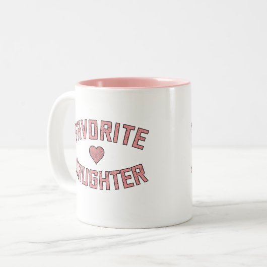 娘お気に入りのの家族の懇親会ギフトおもしろい ツートーンマグカップ (正面左)