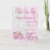 娘からのハッピーバースデーの母 カード (正面)