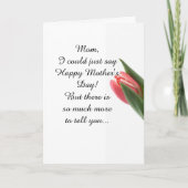 娘からの母の日のピンクのチューリップ サンキューカード (正面)