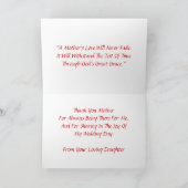 "娘からの母"の婚礼の日カードありがとう サンキューカード (内部)