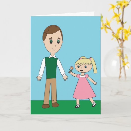 娘からパパにかわいい父親の日パーソナライズされた カード (黄色い花)