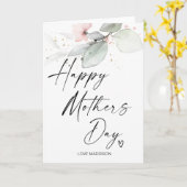 娘から母親に贈られるおめでとう カード (黄色い花)