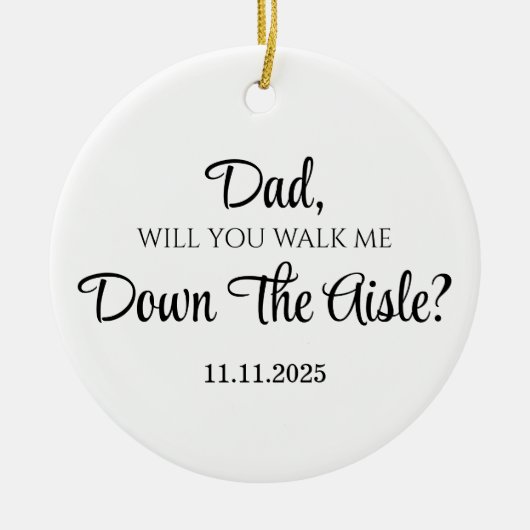 娘から贈られた花嫁の父，父 セラミックオーナメント (正面)