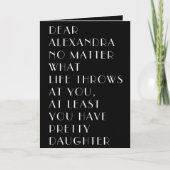 娘かわいらしがいるおもしろい♥母の日 カード (正面)