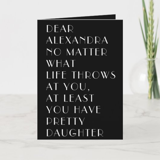 娘かわいらしがいるおもしろい♥母の日 カード (正面)