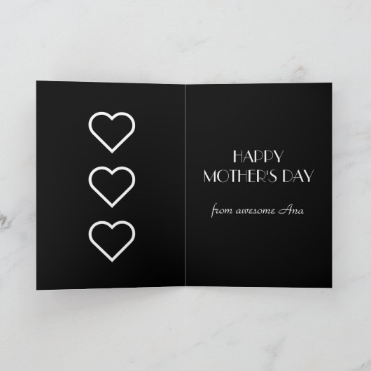 娘かわいらしがいるおもしろい♥母の日 カード (内部)