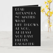 娘かわいらしがいるおもしろい♥母の日 カード (黄色い花)