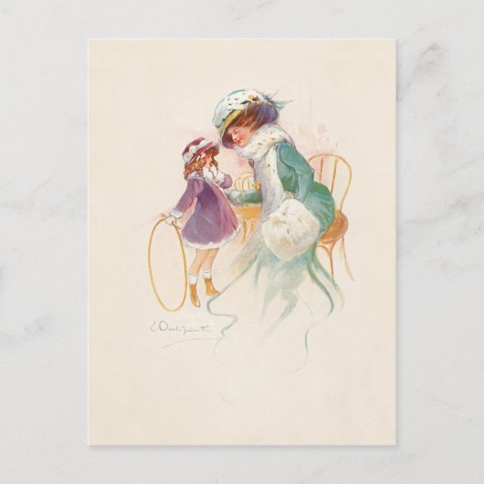 娘かわいらしとビクトリアンErmineの母親 シーズンポストカード (正面)