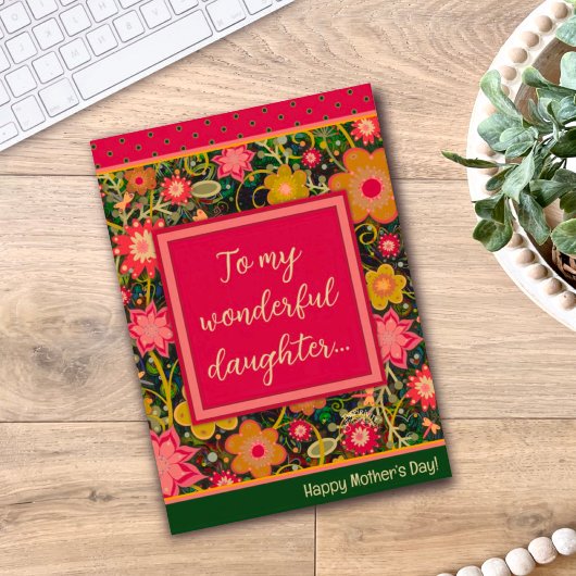 娘かわいらしフローラユニークハッピーマザーズデイ カード