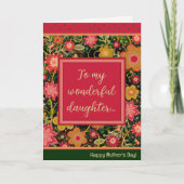 娘かわいらしフローラユニークハッピーマザーズデイ カード (正面)
