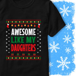 娘がかわいいクリスマスセーター スタイル Tシャツ