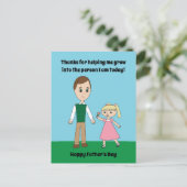 娘がパーソナライズした「ハッピーファーザーズ・デイ」 ポストカード (スタンド正面)