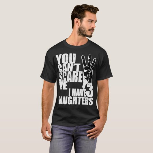 娘が三人いる私を怖がらせることはできないヴィンテージ Tシャツ (正面フル)