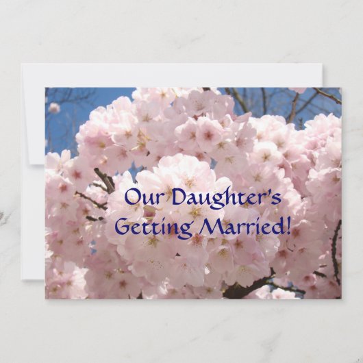 娘が嫁に行く！日付カードの保存 招待状 (正面)