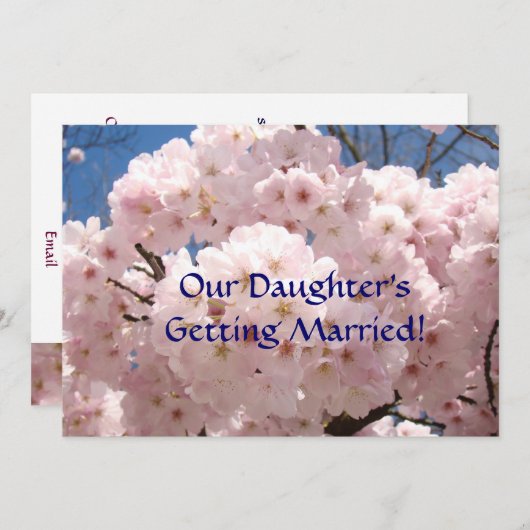 娘が嫁に行く！日付カードの保存 招待状 (正面/裏面)