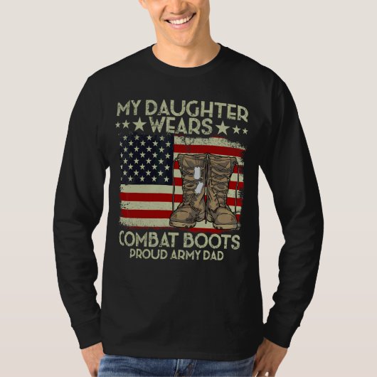 娘が戦闘靴を履く退役軍人デイ・アメリカ Tシャツ (正面)