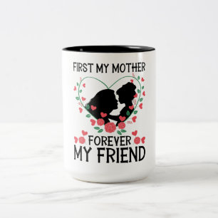 娘が母にキス – First My Mother ツートーンマグカップ