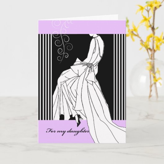 娘さんのおめでとう結婚! カード (黄色い花)