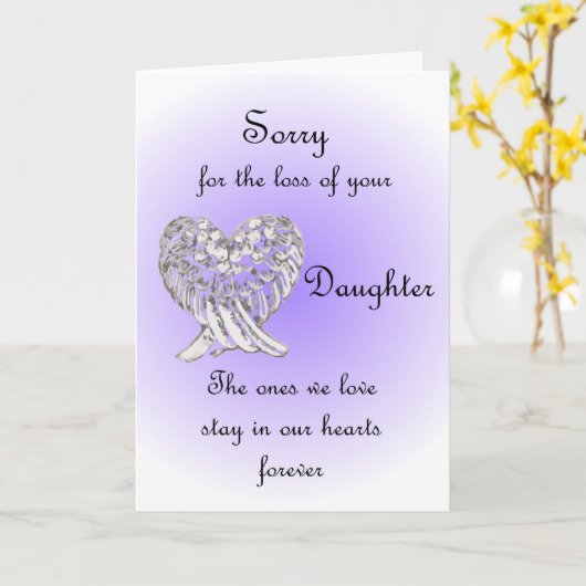 娘さんを亡くしてごめんなさい カード (黄色い花)