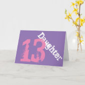 娘さん13歳の誕生日白いピンクは紫。 カード (黄色い花)