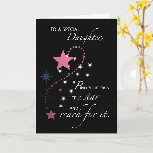 娘さん、卒業スターおめでとうございます カード (黄色い花)