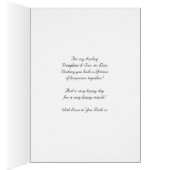 娘そして新しい義理の息子の婚礼の日カードとの (内側 (右))