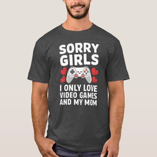 娘たちよ ビデオゲームとお母さんは最高の友達 Tシャツ (正面)
