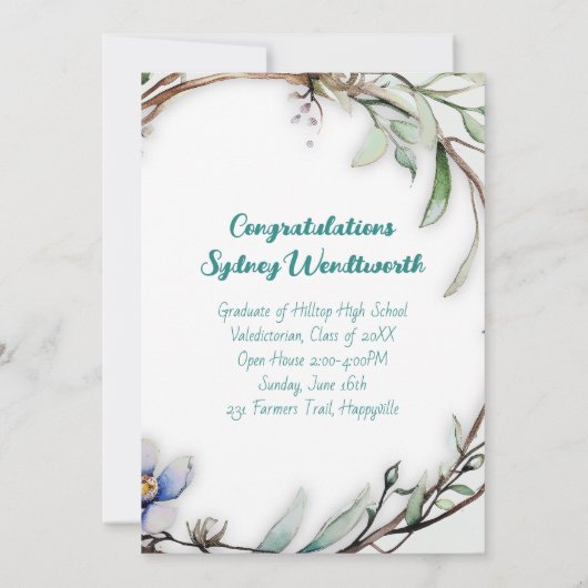 娘たち卒業自然リースフォトカード シーズンカード (裏面)