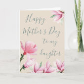 娘たち母の日ピンクのマグノリア花 シーズンカード (正面)