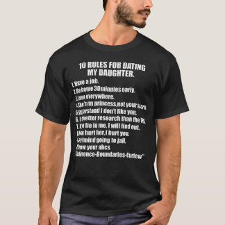 娘とデートする10のルール 過保護パパ Tシャツ
