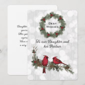 娘とパートナー赤（鳥）ショウジョウコウカンチョウクリスマス (正面/裏面)