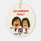 娘と三漫画のクリスマス一家 セラミックオーナメント (左)