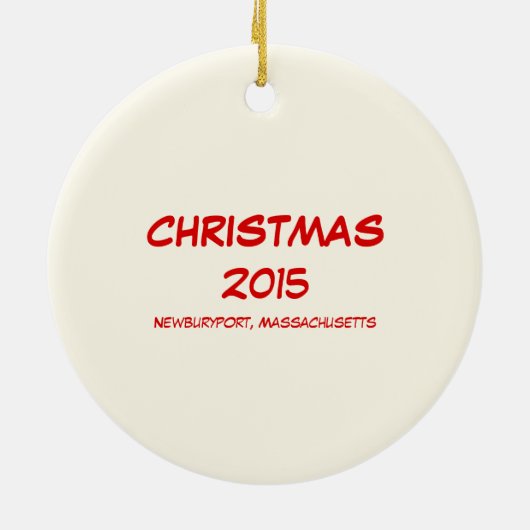 娘と三漫画のクリスマス一家 セラミックオーナメント (裏面)