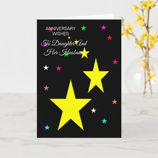 娘と夫を主演パーソナライズされたする カード (黄色い花)