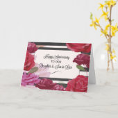 娘と娘婿の結婚記念日 ローズ カード (黄色い花)